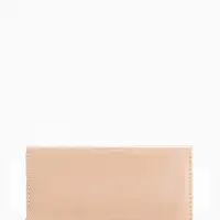 Кошелёк женский на магните, 19.5&times;2.5&times;9 см, лаковый, бежевый