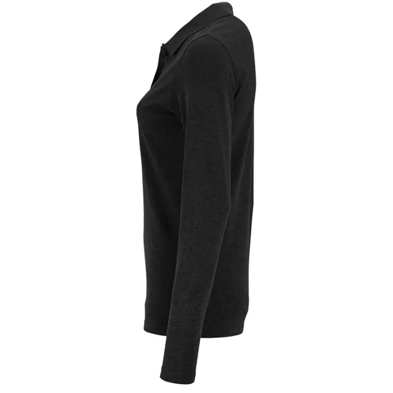 Рубашка поло женская с длинным рукавом Perfect LSL Women черный меланж, размер M