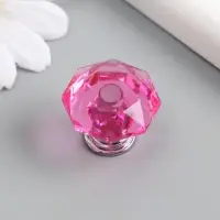 Ручка для шкатулки металл "Кристалл розовый" серебро 2,6х2,6х2,4 см Ручка для шкатулки металл "Кристалл розовый" серебро 2,6х2,6х2,4 см