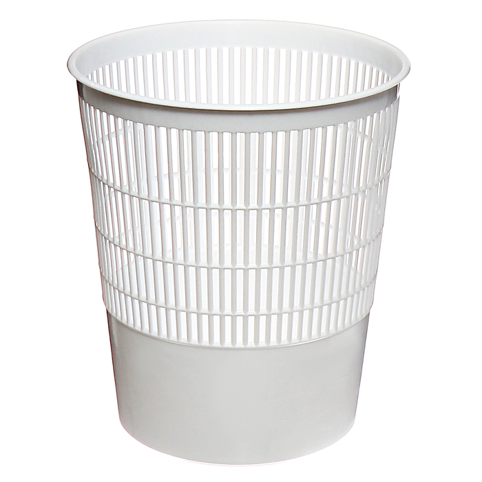 Корзина для бумаг и мусора Стамм, 18 литров, пластик, сетчатая, белая Корзина для бумаг и мусора Стамм, 18 литров, пластик, сетчатая, белая