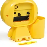 Будильник &laquo;Пчела&raquo;, с карандашницей, дискретный ход, d=9 см, 14.5&times;14 см, от батарейки АА, жёлтый