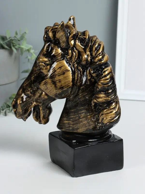 Копилка для денег &laquo;Голова коня&raquo;, гипс, 25 см, античный