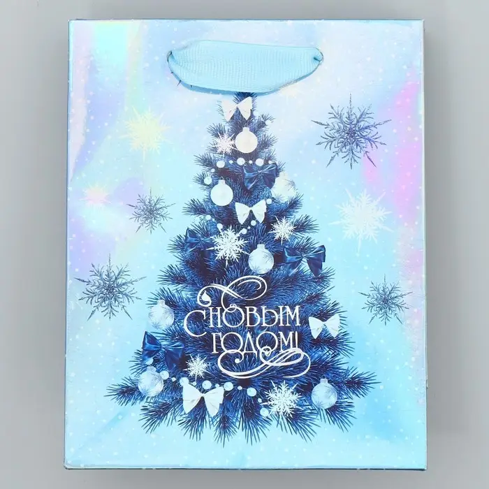 Пакет подарочный новогодний ламинированный «Счастья в Новом году», S 12 х 15 х 5.5 см