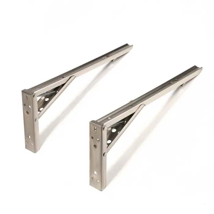 Кронштейн складной для столов и полок ТУНДРА, F001, 2 шт., длина 350 мм, нержавеющая сталь