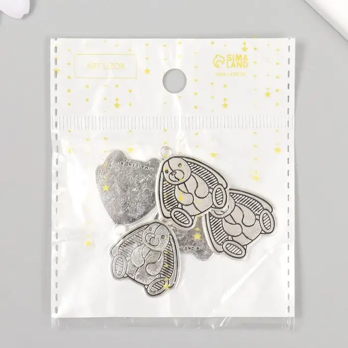 Декоративный элемент для творчества «Арт Узор. Милый зайка», 2.5×2.6 см