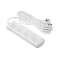 Удлинитель сетевой Luazon Lighting ECO, 4 розетки, 5 м, 10 А, 2200 Вт, без заземления, белый