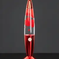 Лава - лампа RISALUX &laquo;Ракета&raquo;, 30 Вт, Е14-R39, от сети 220 В, красная, 8&times;8&times;34 см