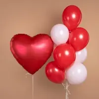 Воздушный шар фольгированный 30" &laquo;Красное сердце&raquo;, сатин