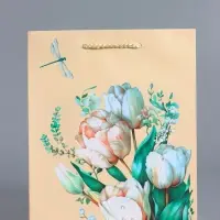 Пакет подарочный ламинированный &laquo;Стрекоза&raquo;, пудровый, 18&times;22.3&times;10 см