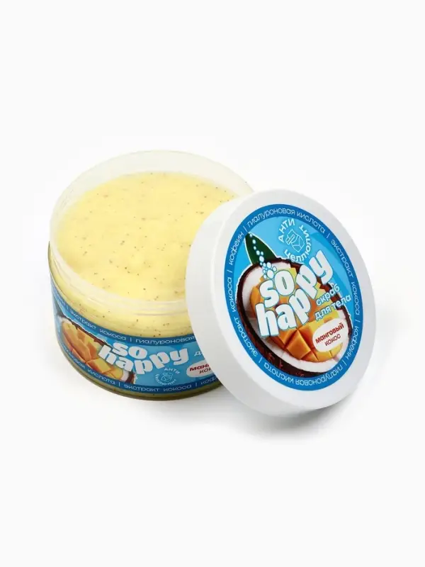 Скраб для тела соляной с маслами So Happy манговый кокос, 350 г