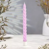 Набор свечей витых, 2.3&times;24.5 см, 5 ч, 50 г, 4 шт., сиреневый, в подарочной коробке