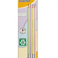 Карандаш чернографитный BIC HB Evolution &laquo;Пастель&raquo;, пластиковый, с ластиком