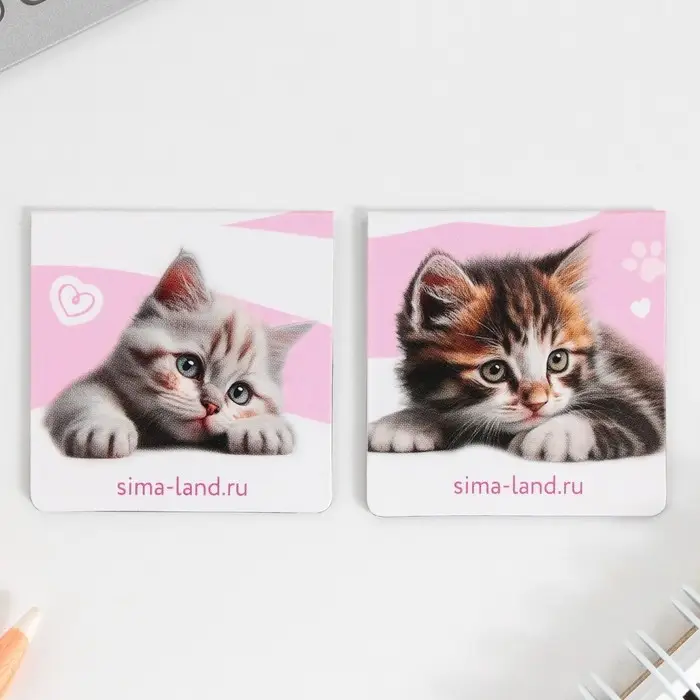 Закладки магнитные для книг, 2 шт &laquo;Котики&raquo;