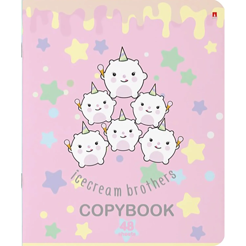 Тетрадь общая А5 ,48л, клетка,скрепка, МОРОЖЕНКИ, 5 шт в уп,7-48-780/5