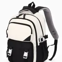 Рюкзак школьный, 2 отделения, 5 карманов, 29&times;13&times;40 см, чёрный, белый