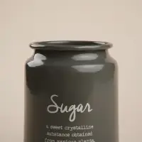 Банка для сахара SL Home, 9.5&times;14 см, с бамбуковой крышкой, серая