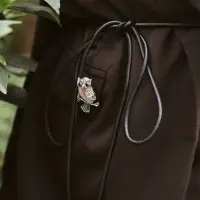 Брошь &laquo;Сова&raquo;, сиреневая в чернёном серебре