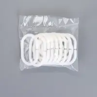 Кольца для штор Доляна, в ванную, пластик, 12 шт., 5.7&times;3.8 см, белые