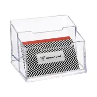 Подставка для визиток, прозрачная, 2 отделения