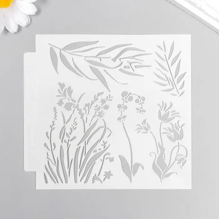 Трафарет пластик Трафарет пластик "Травы" 13х13 см