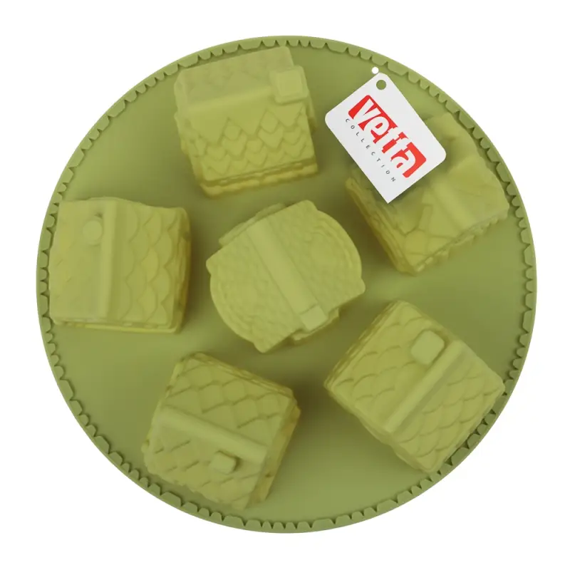 VETTA Форма для выпечки 6 ячеек 26х6см, "Домики", силикон, 3 цвета