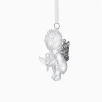 Ёлочная игрушка &laquo;Зимнее волшебство. Ангелочек с голубем&raquo; пластик, 10&times;7 см, белый