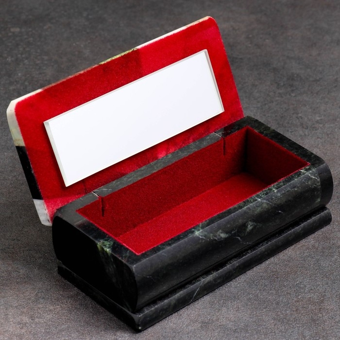 Ларец Ларец "Мозайка" 15х7х5,5 см, змеевик, креноид, лемезит, офиокальцит, мрамор