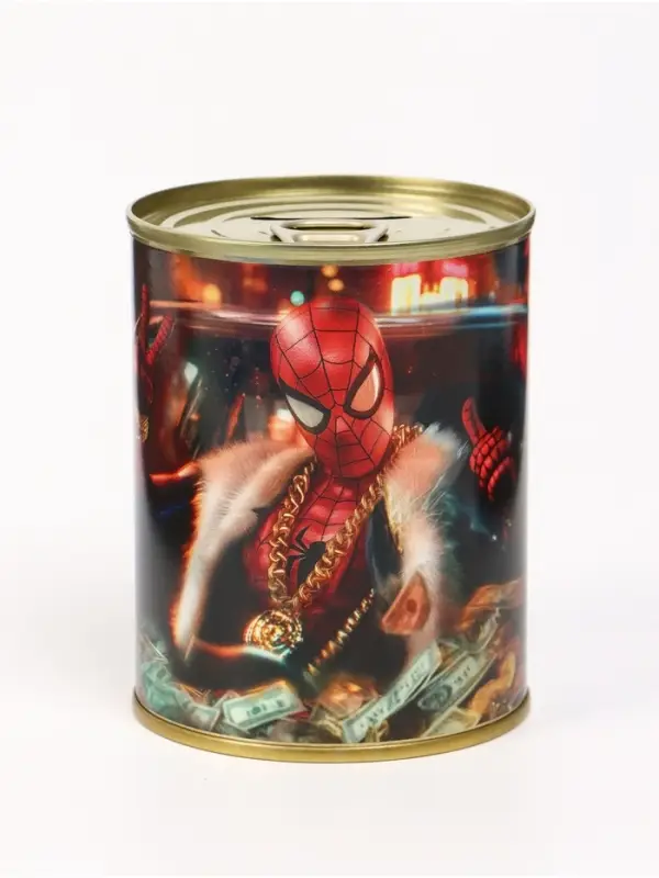 Копилка металлическая, 9.5 см×7.5 см×7.5 см, Человек-паук Копилка металлическая, 9.5 см×7.5 см×7.5 см, Человек-паук