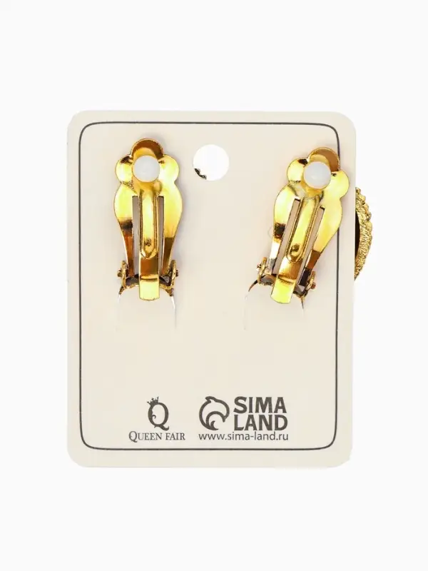 Серьги клипсы для ушей QF &laquo;Круг в рубчик&raquo;, цвет чернёное золото