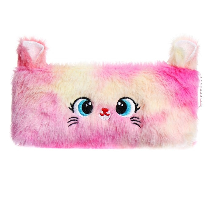 Пенал школьный меховой на молнии Calligrata Пенал школьный меховой на молнии Calligrata "Мышка", микс