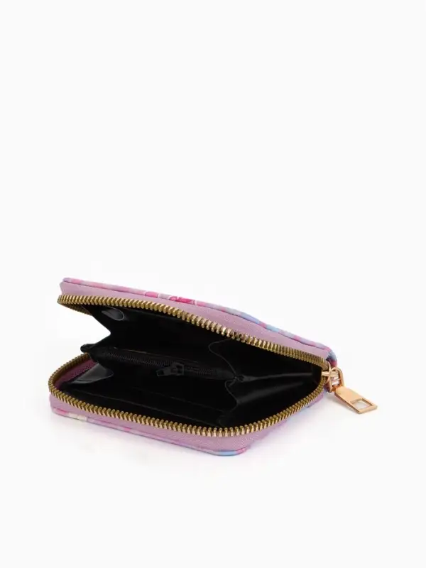 Кошелёк на молнии &laquo;Выбражулька&raquo;, 8.5&times;2.5&times;10.5 см, с принтом, розовый/сиреневый