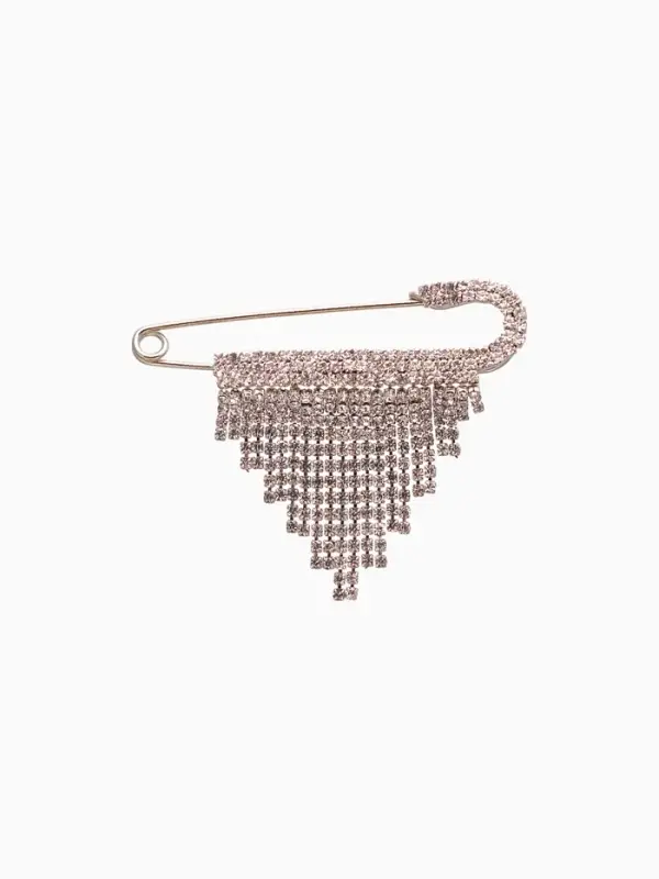 Булавка &laquo;Торжество&raquo;, каскад, 7 см, белая в серебре