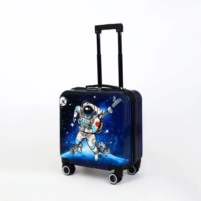 Чемодан детский на колёсах 41 л (S), на молнии, с кодовым замком, 4 колеса, синий