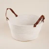 Корзина для хранения SL Home &laquo;Луиза&raquo;, плетёная, ручной работы, 33&times;33&times;16 см, белая