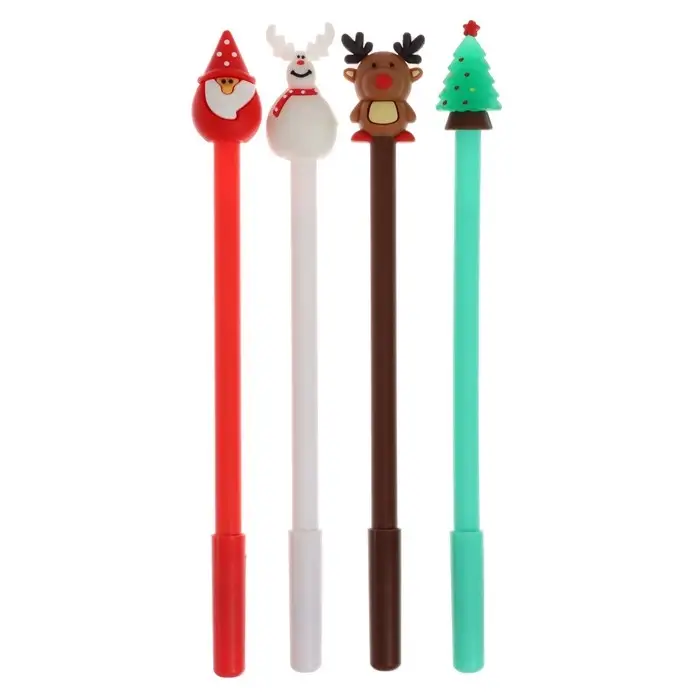 Ручка гелевая-прикол «Дед Мороз/Елка/Олень/Снеговик», МИКС (штрихкод на штуке)