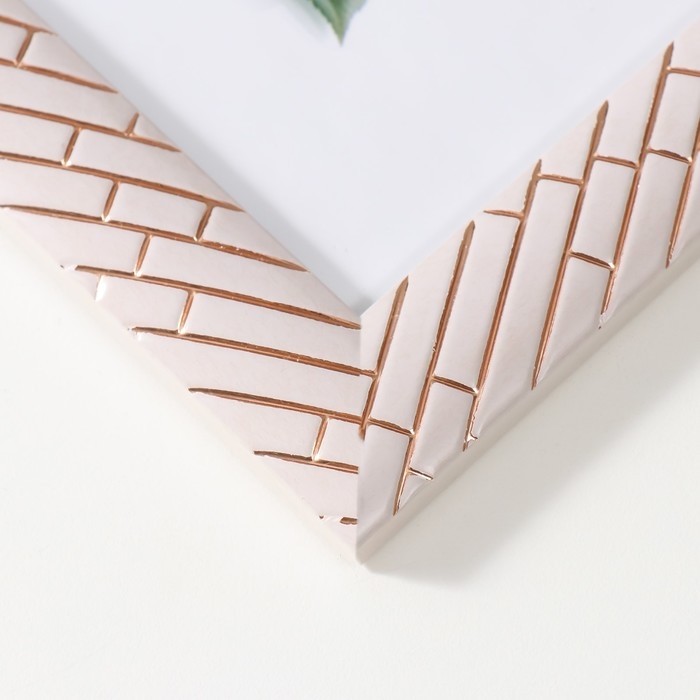 Фоторамка пластик 20х25 см "Кирпичная кладка" белая 29х24 см