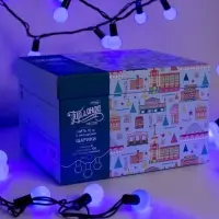 Гирлянда &laquo;Нить&raquo; 10 м с насадками &laquo;Шарики 2.5 см&raquo;, IP44, тёмная нить, 100 LED, свечение синее, 8 режимов, 220 В