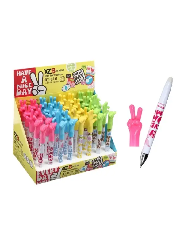 Стираемая ручка &laquo;Жест&raquo;, шариковая, синий стержень, узел 0.8 мм, МИКС