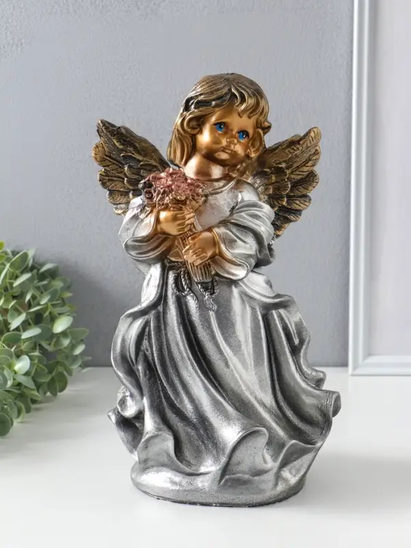 Фигура "Ангел в платье" большой" бронза 35х19х15 см