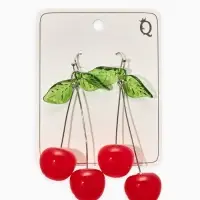 Серьги «Вишни», цветные в серебре Серьги «Вишни», цветные в серебре