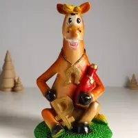 Копилка "Конь с подковой" 31х18,5х19 см, цветной, гипс