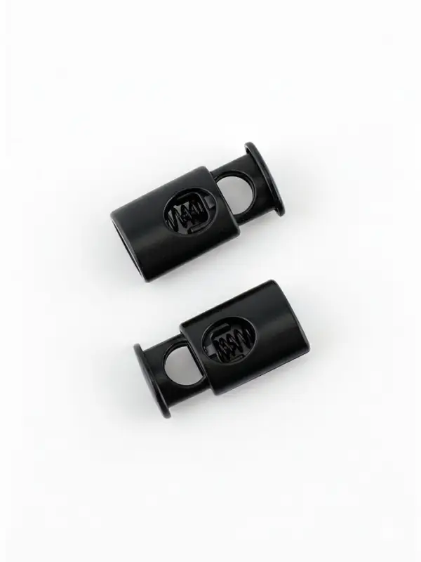 Фиксатор для шнура, d=5 мм, 10&times;20 мм, 5 шт., чёрный