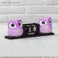 Деревянный календарь "Совы" МИКС 20х5х7 см