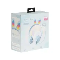 Наушники детские, беспроводные, накладные, с ушками зайца, Y08R, Bluetooth 5.1, с микрофоном, с подсветкой, 400 мАч, синий