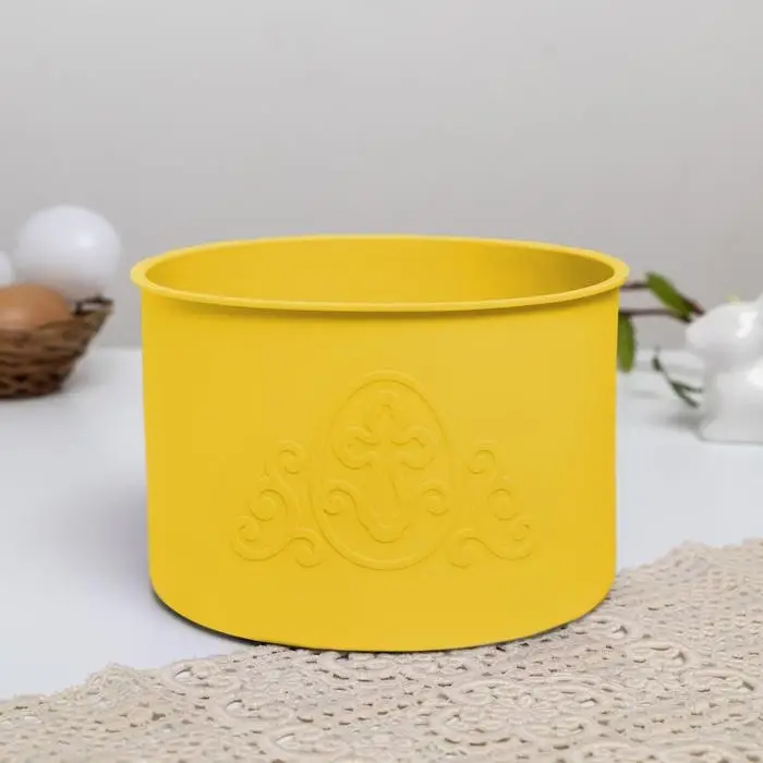 Форма для кулича на Пасху «ХВ», желтая, набор 3 шт., силиконовая Форма для кулича на Пасху «ХВ», желтая, набор 3 шт., силиконовая