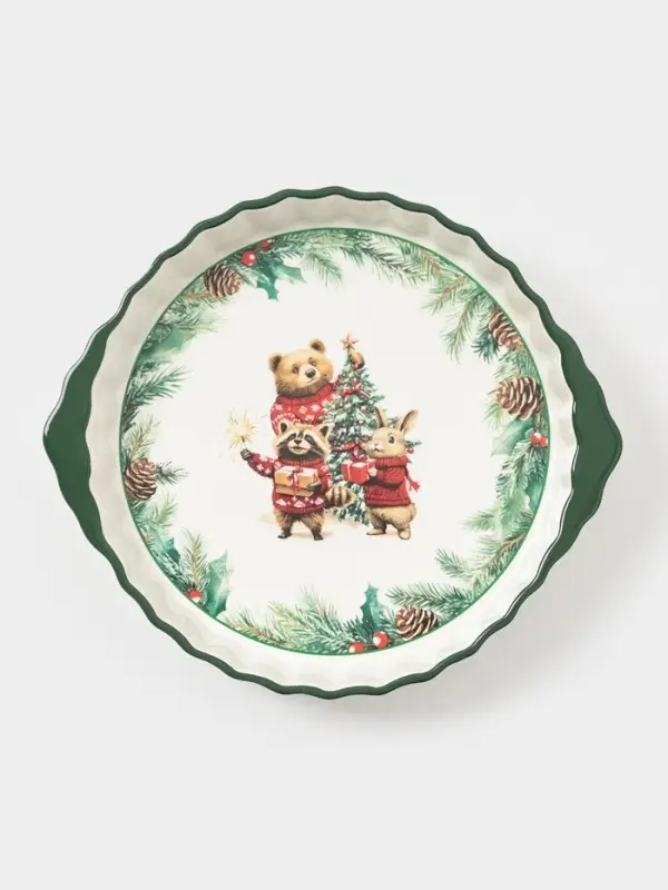 Блюдо для запекания Доляна «Новогодние животные», 28.8×25×4.3 см, доломит, белое Блюдо для запекания Доляна «Новогодние животные», 28.8×25×4.3 см, доломит, белое