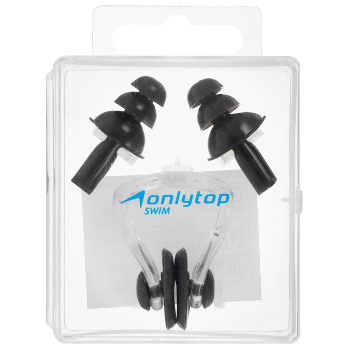 Набор для плавания ONLYTOP: зажим для носа, беруши, цвета МИКС Набор для плавания ONLYTOP: зажим для носа, беруши, цвета МИКС