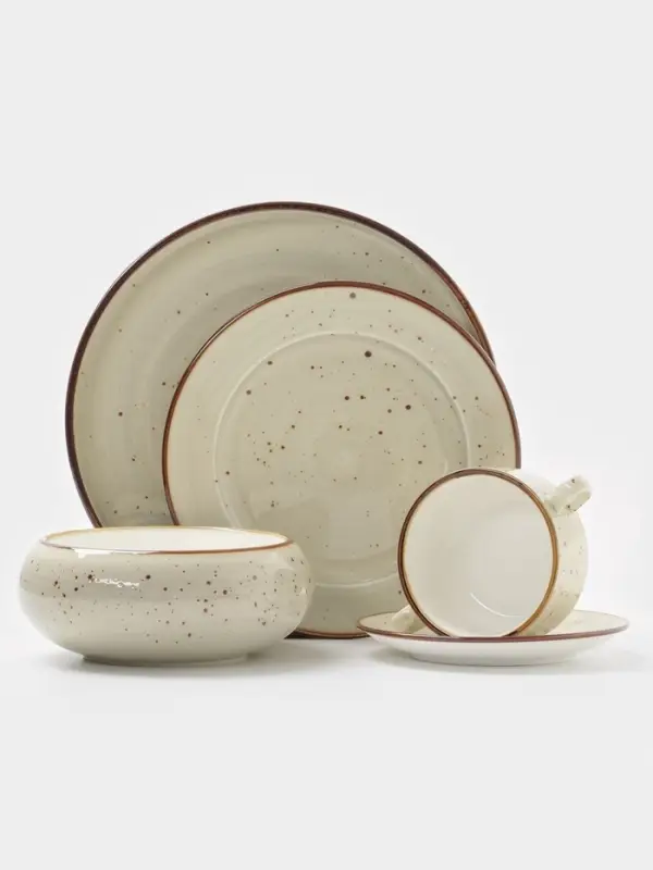 Тарелка с бортиком Magistro Mediterana, d=22.7 см, фарфор, бежевая