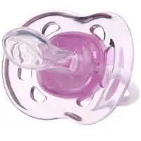 Соска - пустышка силиконовая ортодонтическая M&B, от 6 мес., с колпачком, фиолетовый