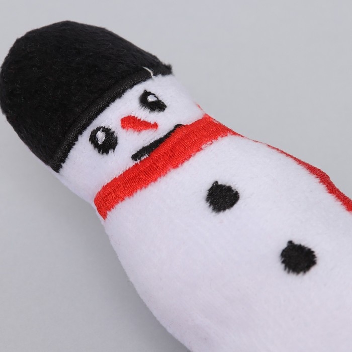 Игрушка пищащая, мягкая для собак  Игрушка пищащая, мягкая для собак "Снеговик" с канатом, 32 см